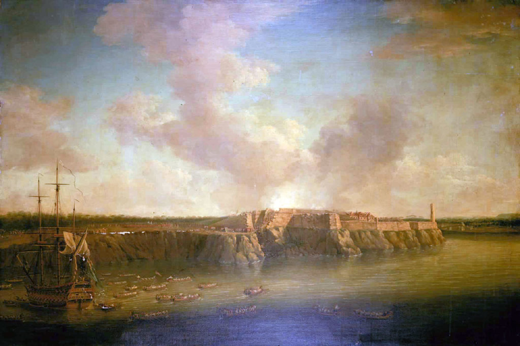 El Morro Castle: Capture of Havana in August 1762 during the Seven Years War: picture by Dominic Serres