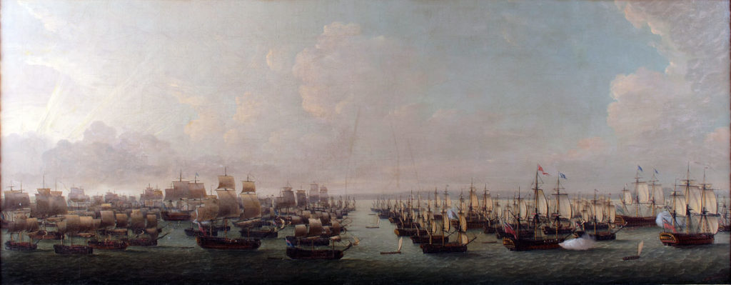 The British Fleet on its way to Cuba: Capture of Havana in August 1762 during the Seven Years War