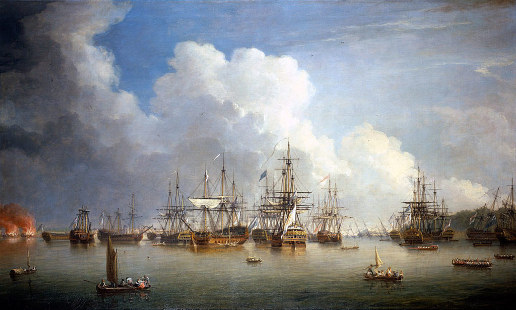  Captured Spanish ships after the Surrender of Havana to the British on 14th August 1762 during the Seven Years War: picture by Dominic Serres