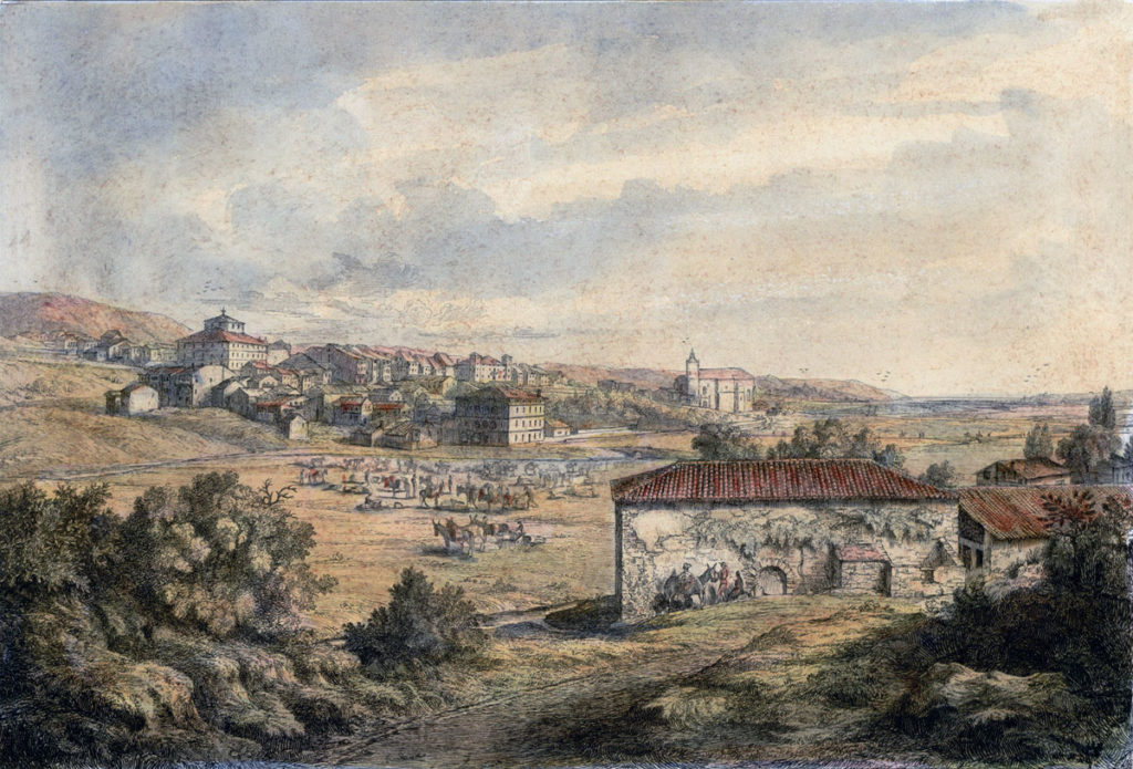 Town of Irun: Battle of the Bidassoa on 7th October 1813 during the Peninsular War: picture by Robert Batty