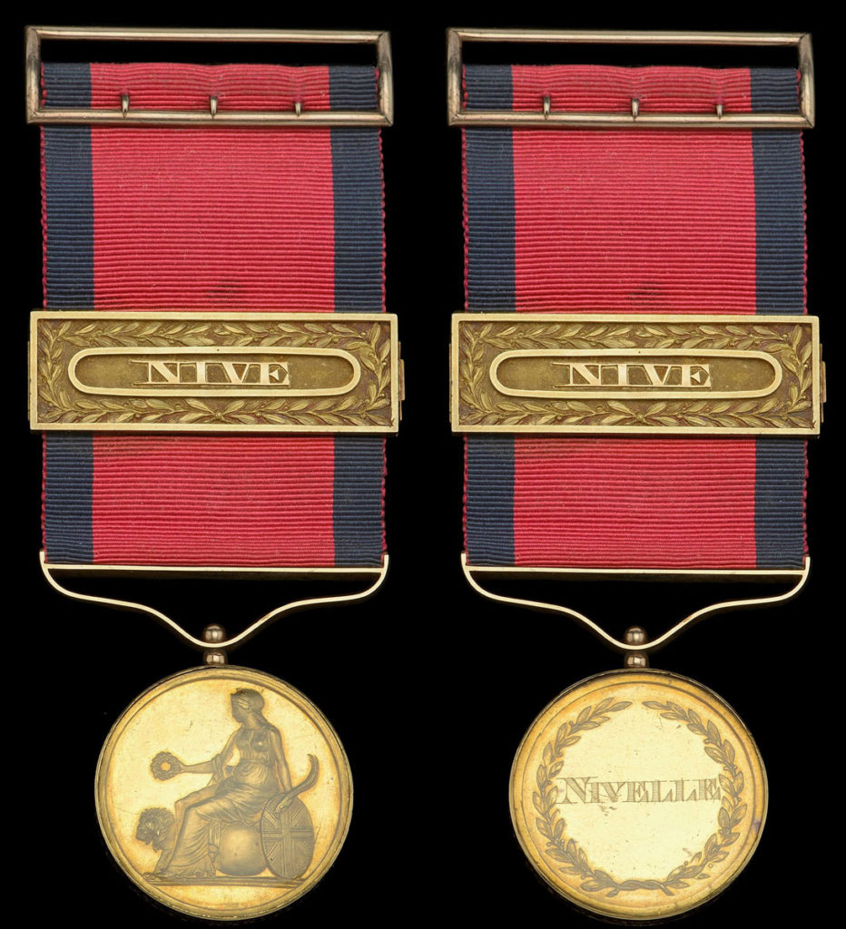 Gold Medal awarded to Captain Joseph Marke, commanding the 57th Foot at the Battle of the Nive on 11th December 1813 in the Peninsular War