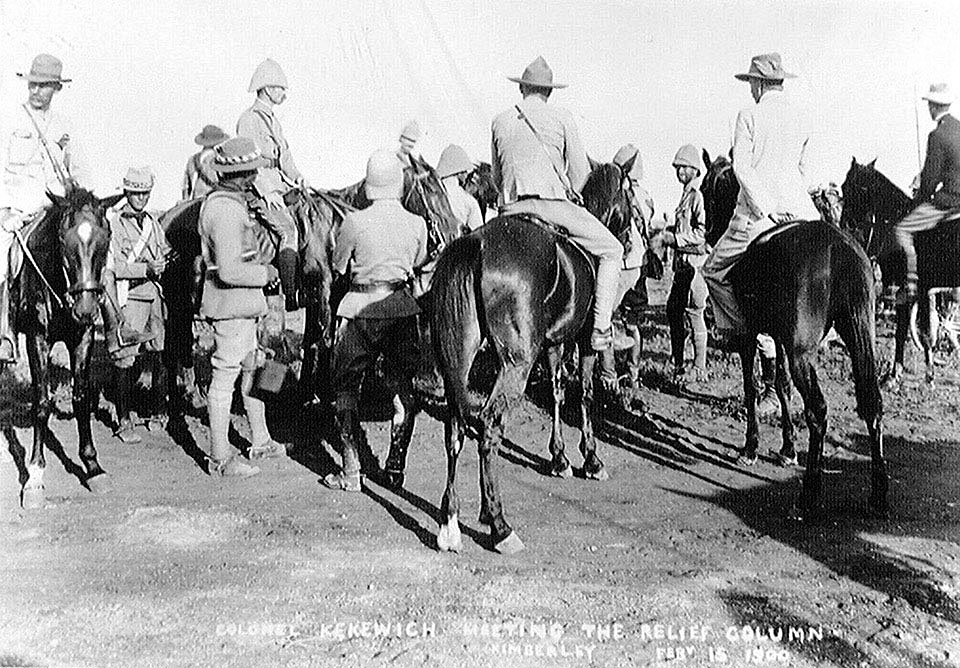 Colonel Kekewich greeting the relief column on 15th February 1900: Siege of Kimberley, 14th October 1899 to 15th February 1900 during the Great Boer War