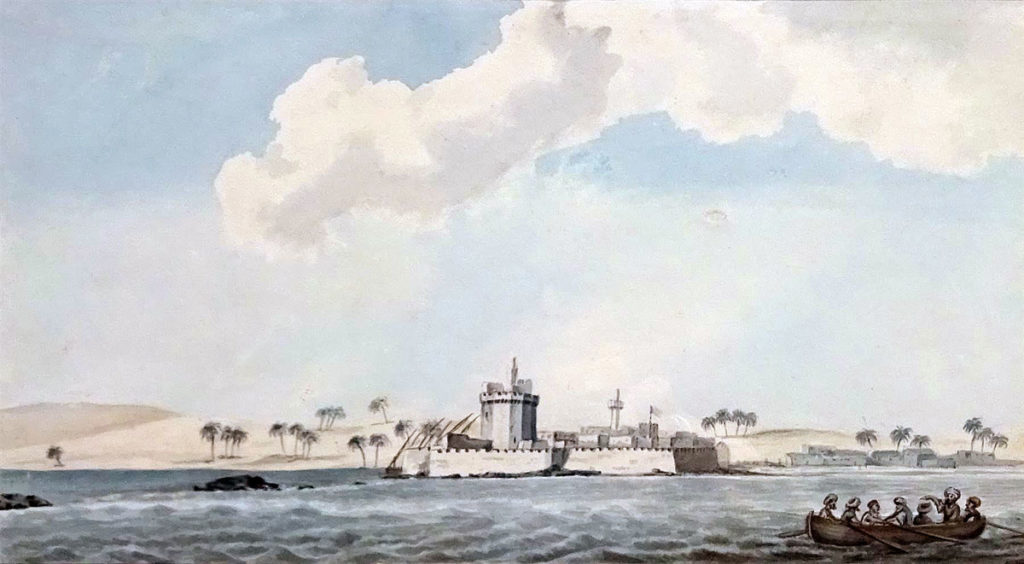 Aboukir Castle: Battle of Alexandria 8th to 21st March 1801: picture by Rev Cooper Willyams