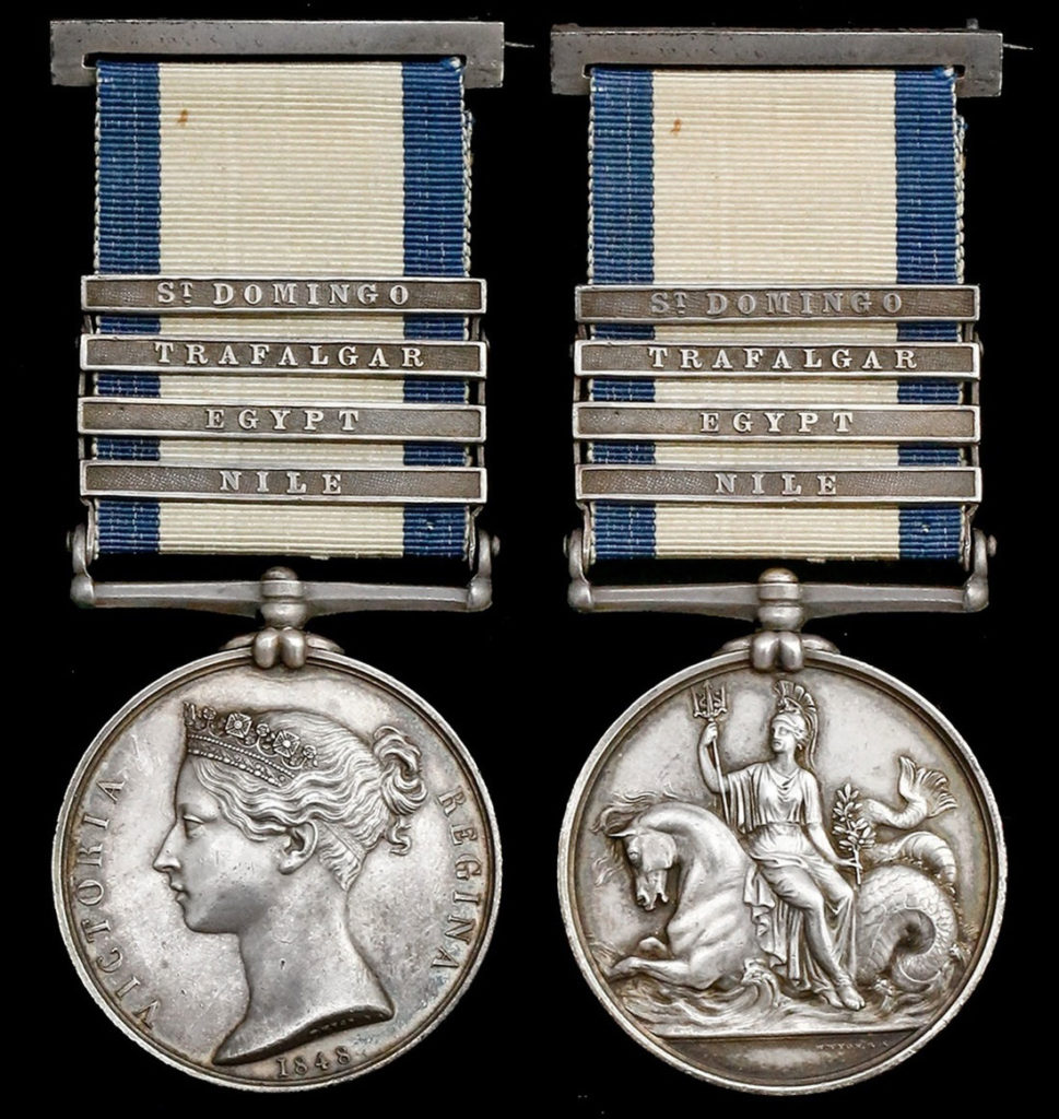 Naval General Service Medal 1848 with 'Egypt' clasp for the Battle of Alexandria 8th to 21st March 1801