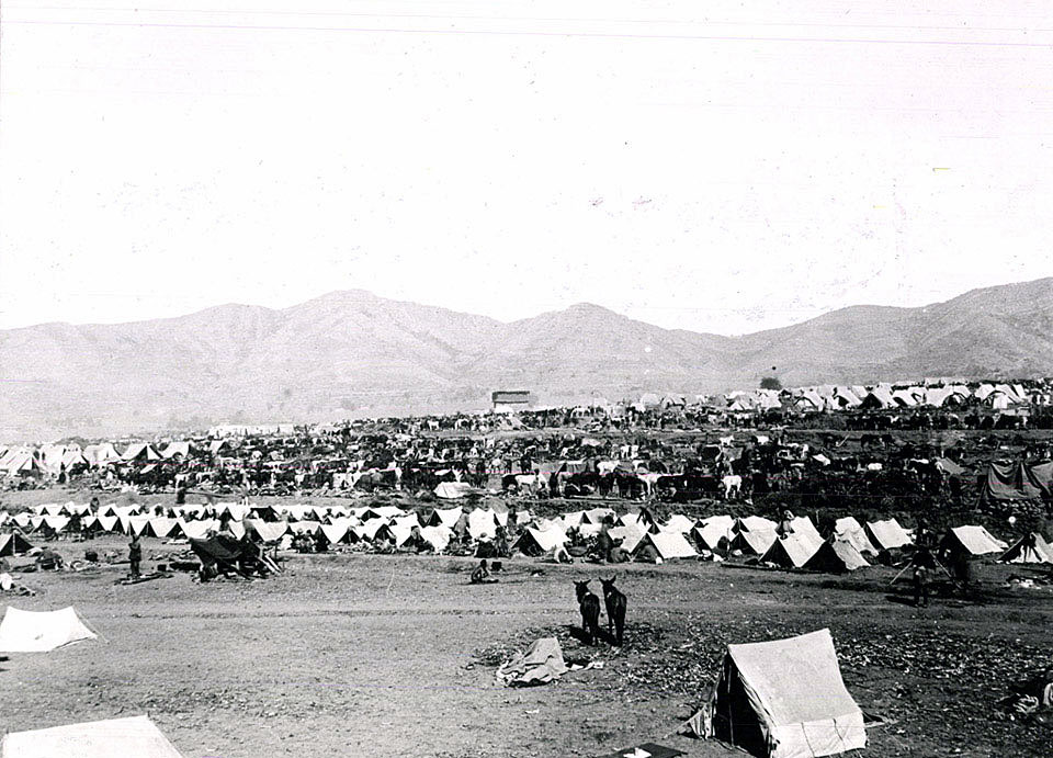 British camp at Maidan: Tirah on North-West Frontier of India 1897