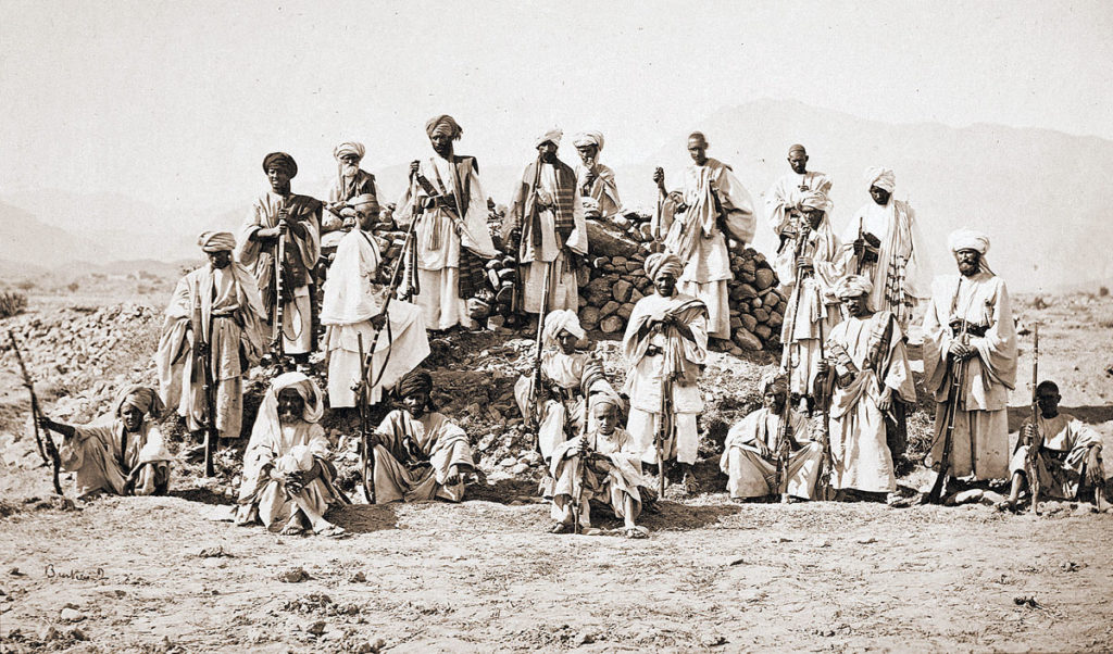 Afridi fighters in 1878: Tirah, North-West Frontier of India