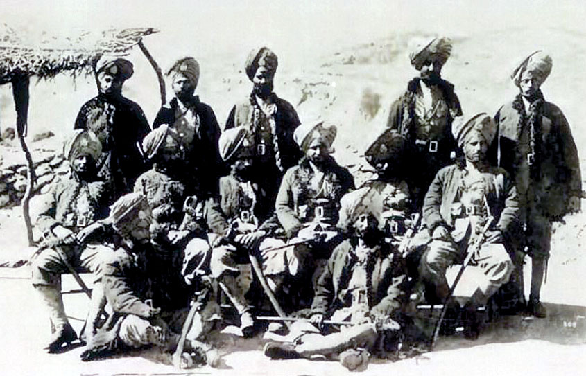 Indian officers of the 36th Sikhs in the Tirah, North-West Frontier of India 1897