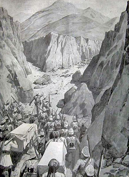Rescue party: Saran Sar on 10th November 1897: Tirah North-West Frontier India