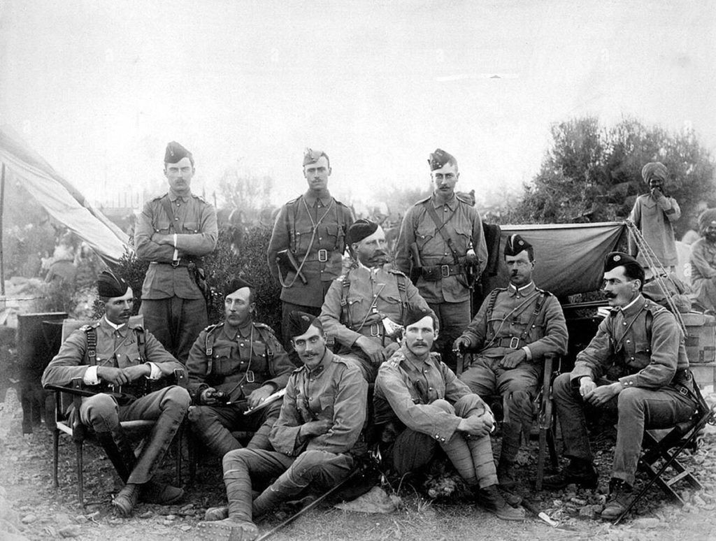 Lieutenant Colonel Haughton and officers of the 36th Sikhs: Kharappa Camp, Tirah, North-West Frontier of India October 1897