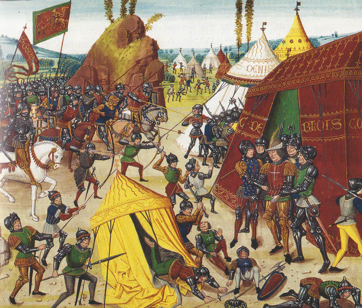 Battle of La Roche-Derrien on 20th June 1347 in the Hundred Years War showing the capture of Charles of Blois