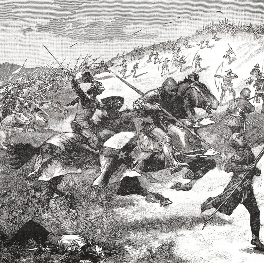 Sir John Swinton's attack at the Battle of Homildon Hill on 7th May 1402