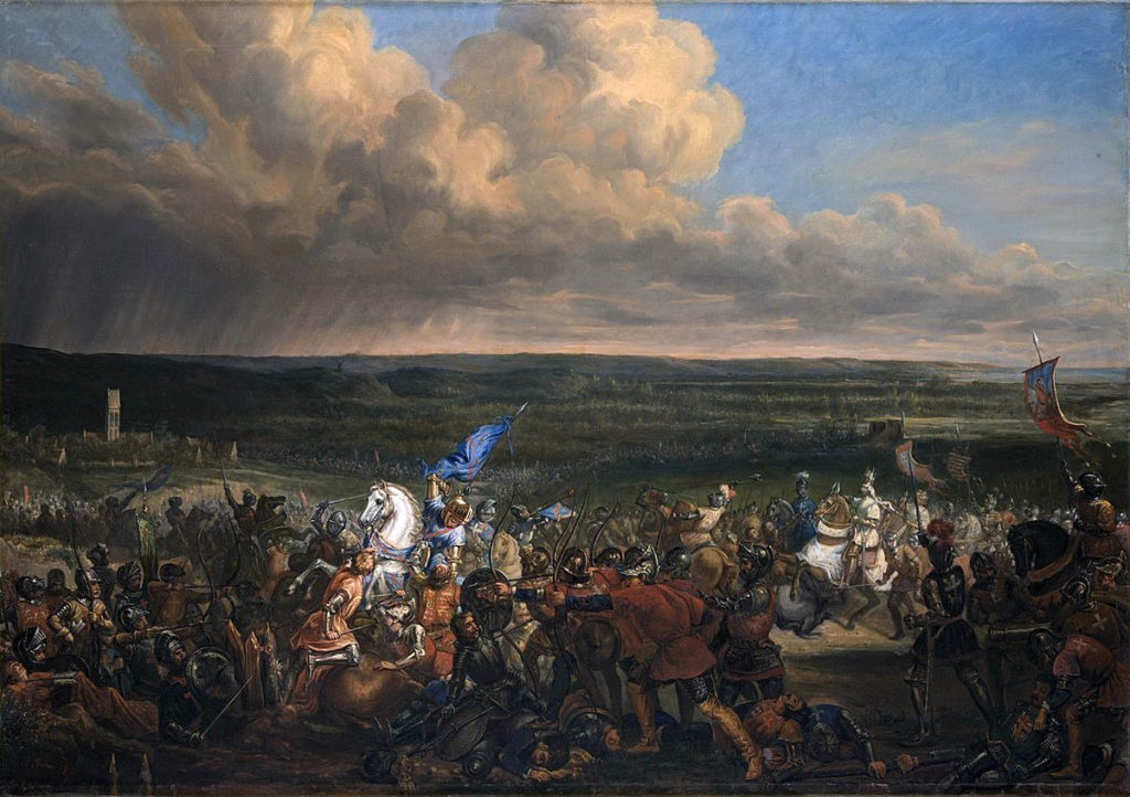 Battle of Formigny on 15th April 1450 in the Hundred Years War: picture by Remy Eugene Julien