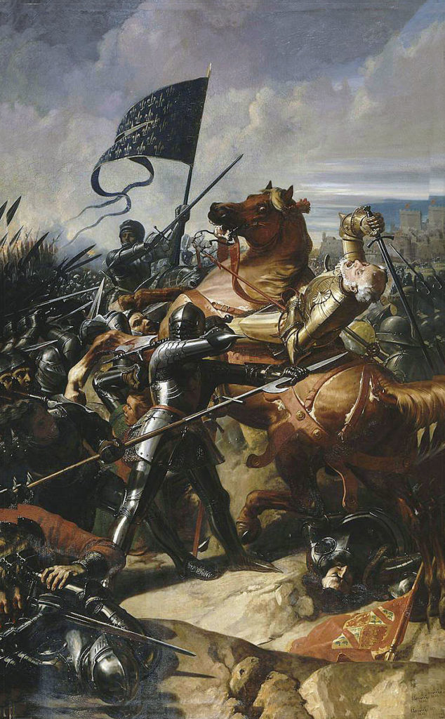 Death of Talbot at the Battle of Castillon on 17th July 1453 in the Hundred Years War