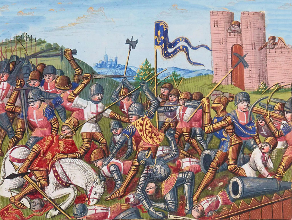 Death of Talbot at the Battle of Castillon on 17th July 1453 in the Hundred Years War