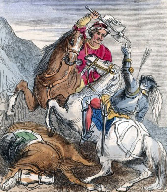 Death of the Earl of Douglas at the Battle of Verneuil on 17th August 1424 in the Hundred Years War