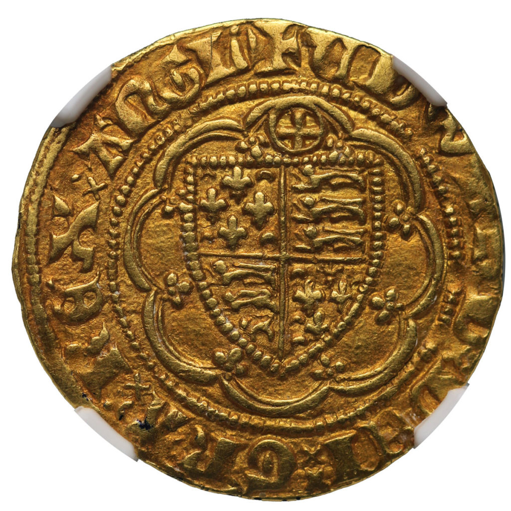 Calais Gold Quarter-Noble issued by King Edward III: Siege of Calais from 4th September 1346 to 3rd August 1347 in the Hundred Years War