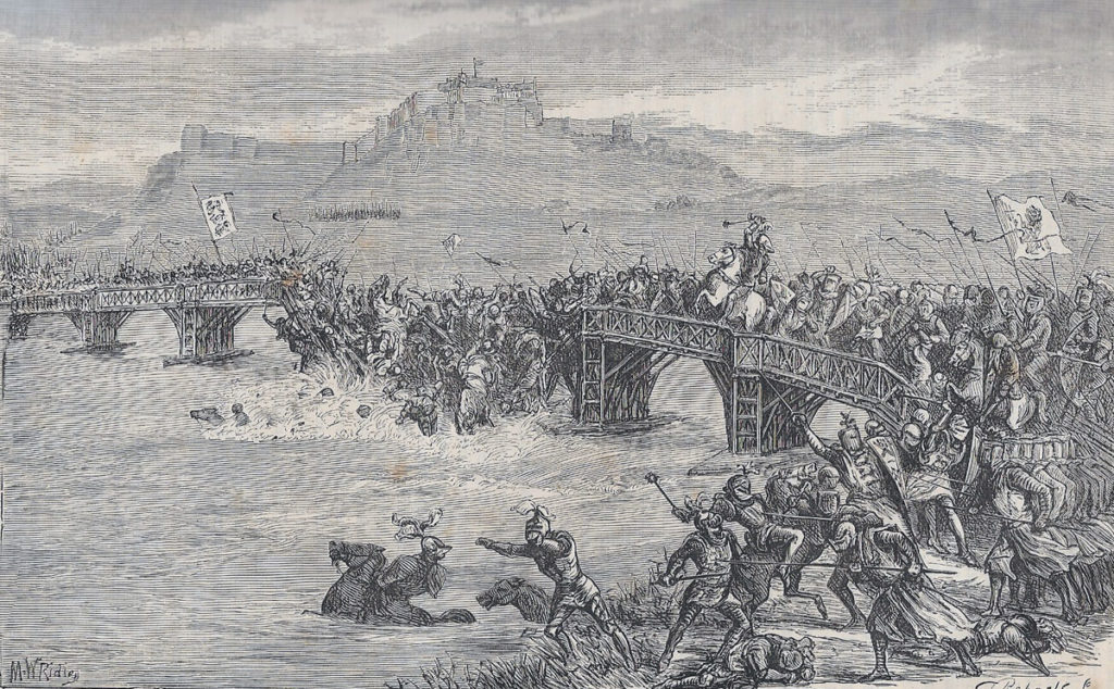 Battle of Stirling Bridge fought by William Wallace against the English on 11th September 1297 in the Scottish Wars of Independence: 