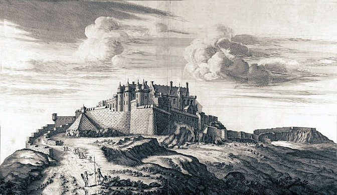 Stirling Castle: Battle of Stirling Bridge on 11th September 1297 in the Scottish Wars of Independence: print by John Slezer