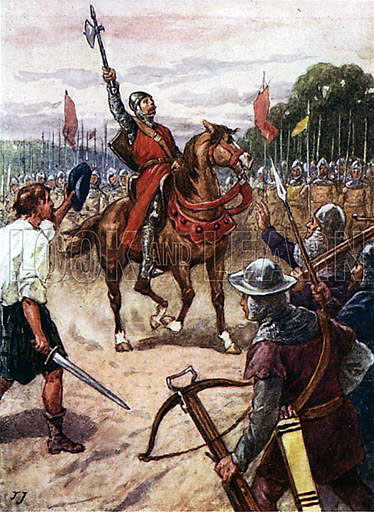 William Wallace at the Battle of Falkirk on 22n July 1298 in the Scottish Wars of Independence