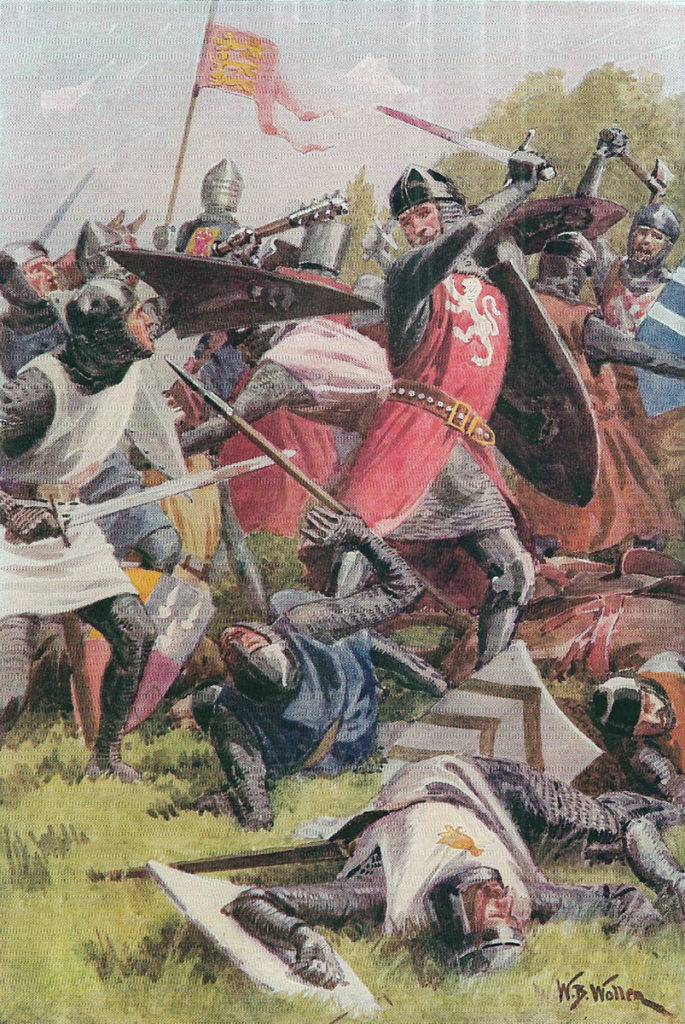Battle of Evesham on 4th August 1265 in the Second Barons' War: picture by WB Wollen