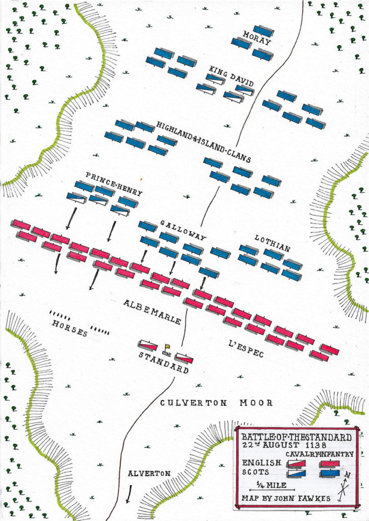 Map of the Battle of the Standard on 22nd August 1138: battle map by John Fawkes