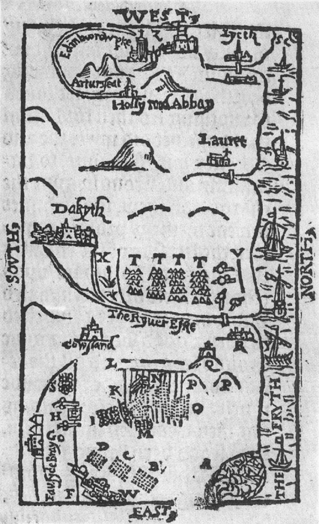 Plan of the battle from the record by Master William Patten: Battle of Pinkie on 10th September 1547 in the 'War of the Rough Wooing'