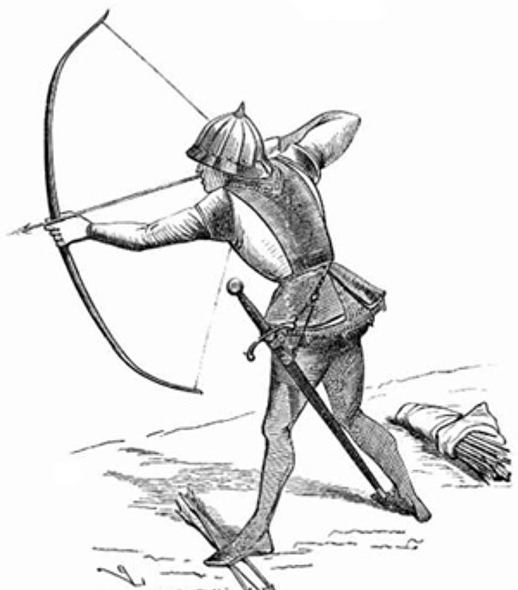 Medieval archer: Battle of Dupplin Moor on 9th August 1332 in the Scottish Wars of Independence