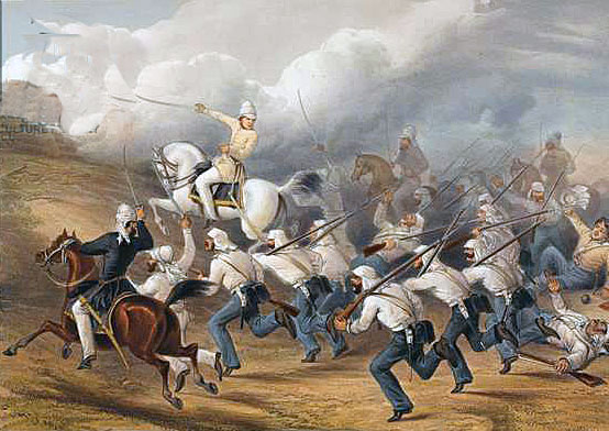 Storming the batteries at the Battle of Badli-ki-Serai 8th June 1857: Siege of Delhi September 1857