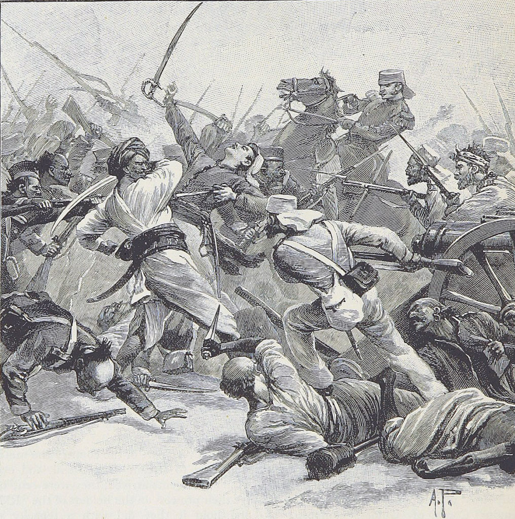 Battle of Najafgarh on 25th August 1857: Siege of Delhi 1857: picture by A. Pearse