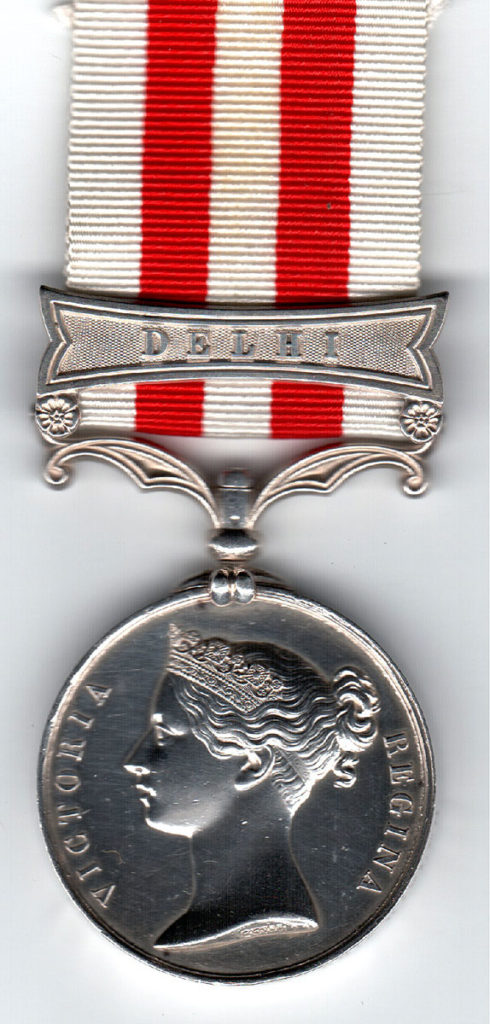 Indian Mutiny medal with clasp for the Siege of Delhi